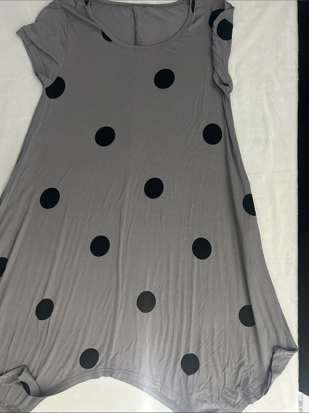 Gray Polka Dot Swing Tee Dress
